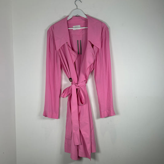 Rick Owens Phlegethon SS21 Pink Silk Trench Style Jacket Size M