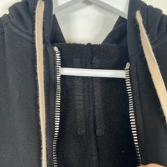 Rick Owens Black Cropped Hoodie Size M