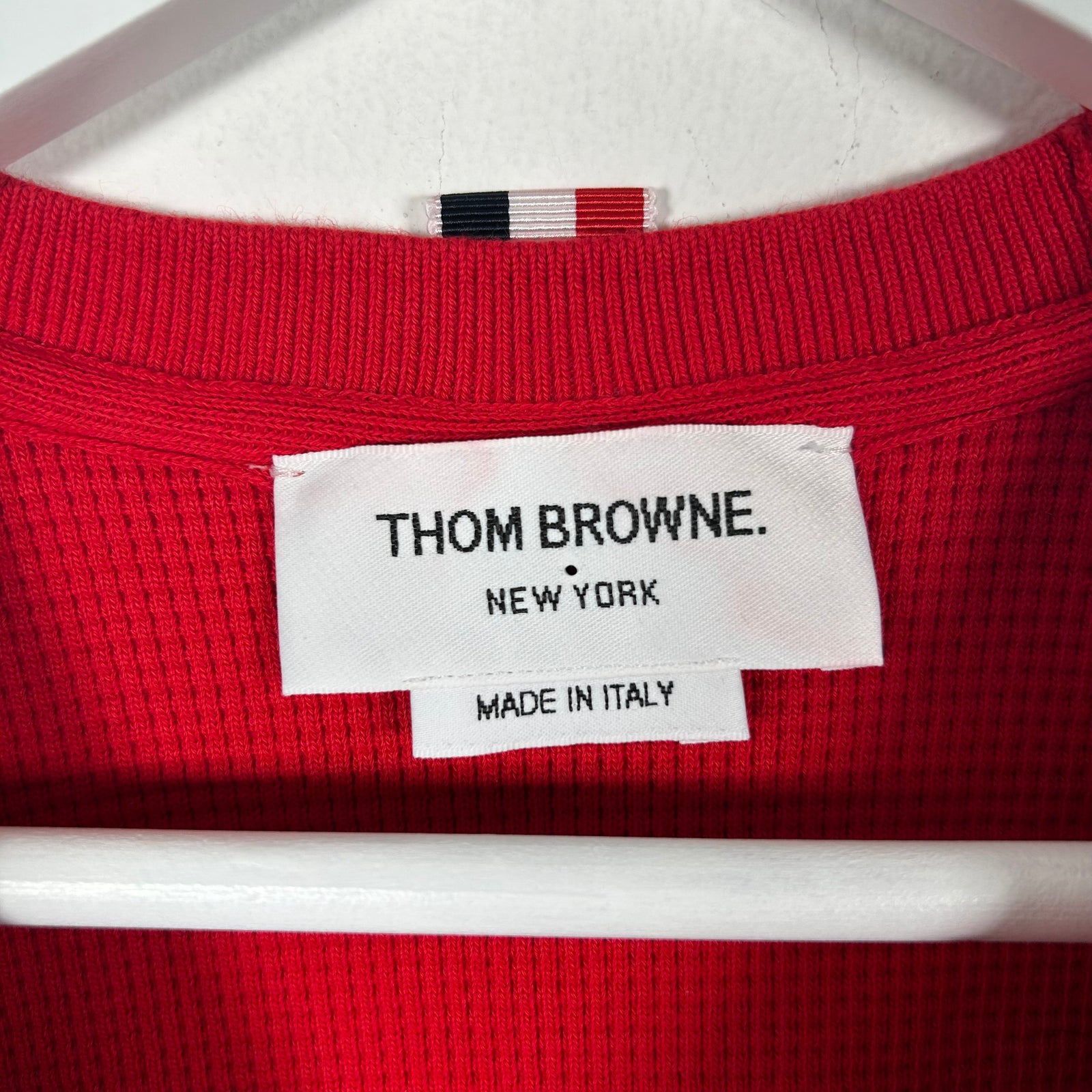Thom Browne Red Waffle Shirt Size 4