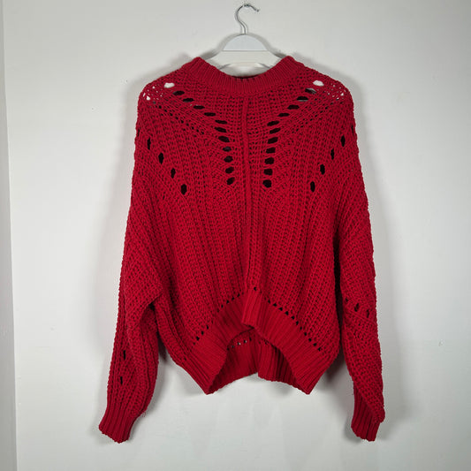 Isabel Marant Thick Cable Knit Red Sweater Size S