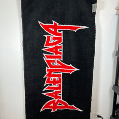 Balenciaga Black/Red Metal Logo Jumbo Fleece Scarf