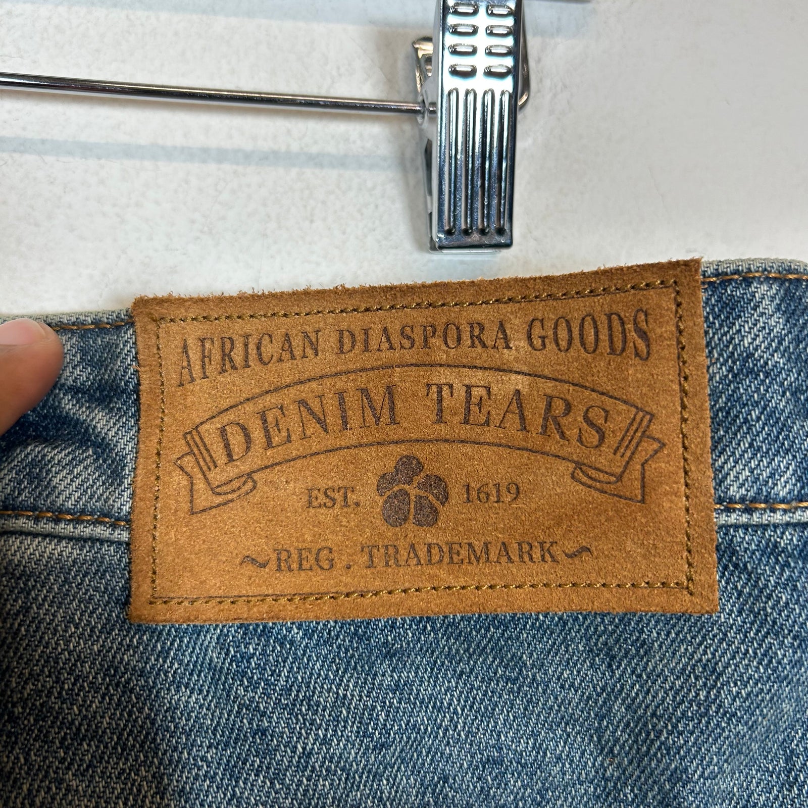 Denim Tears Lightwash Denim Wreath Shorts Size L