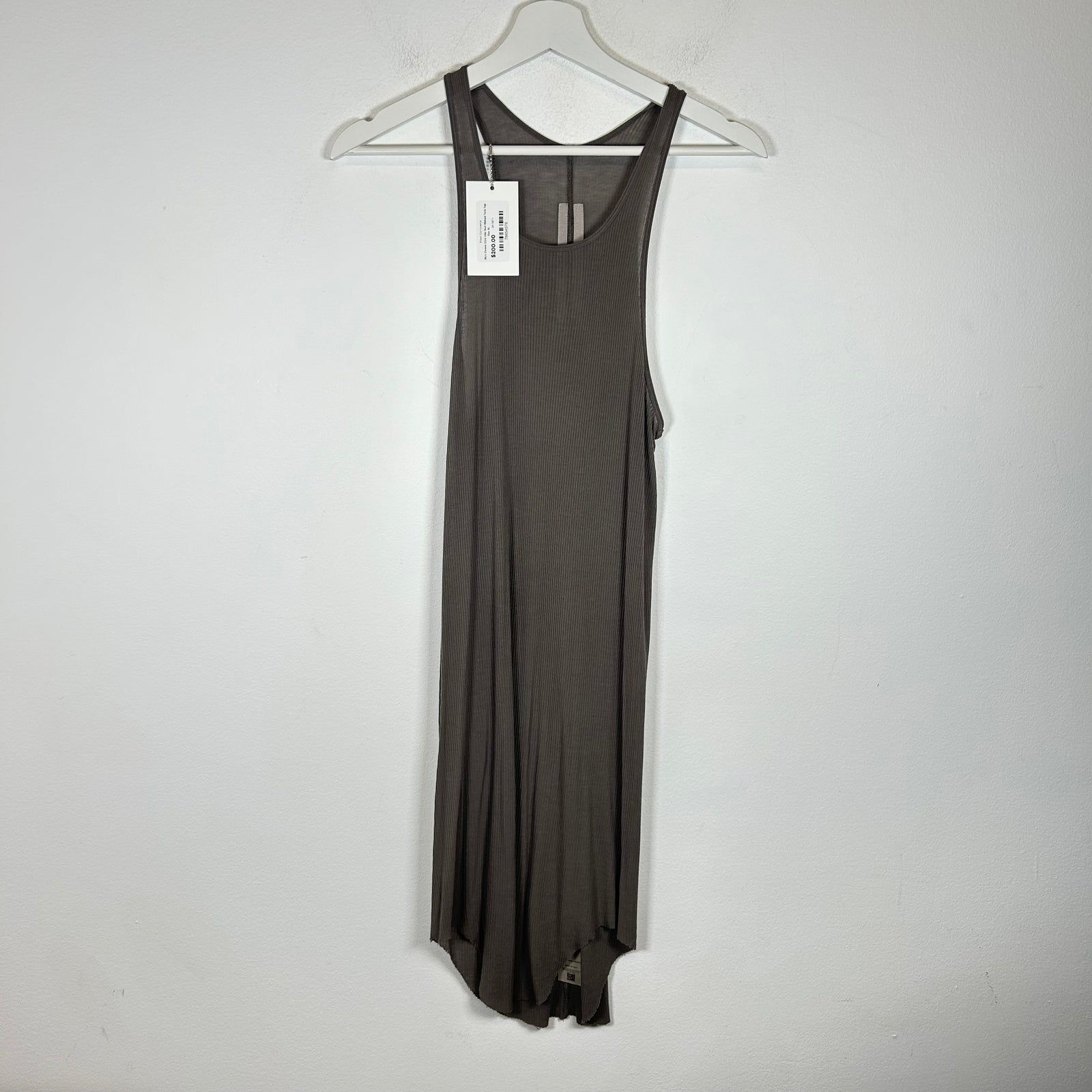 Rick Owens SS24 Lido Dust Ribbed Tank Top Size XL