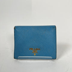 Prada Light Blue Saffiano Leather Wallet