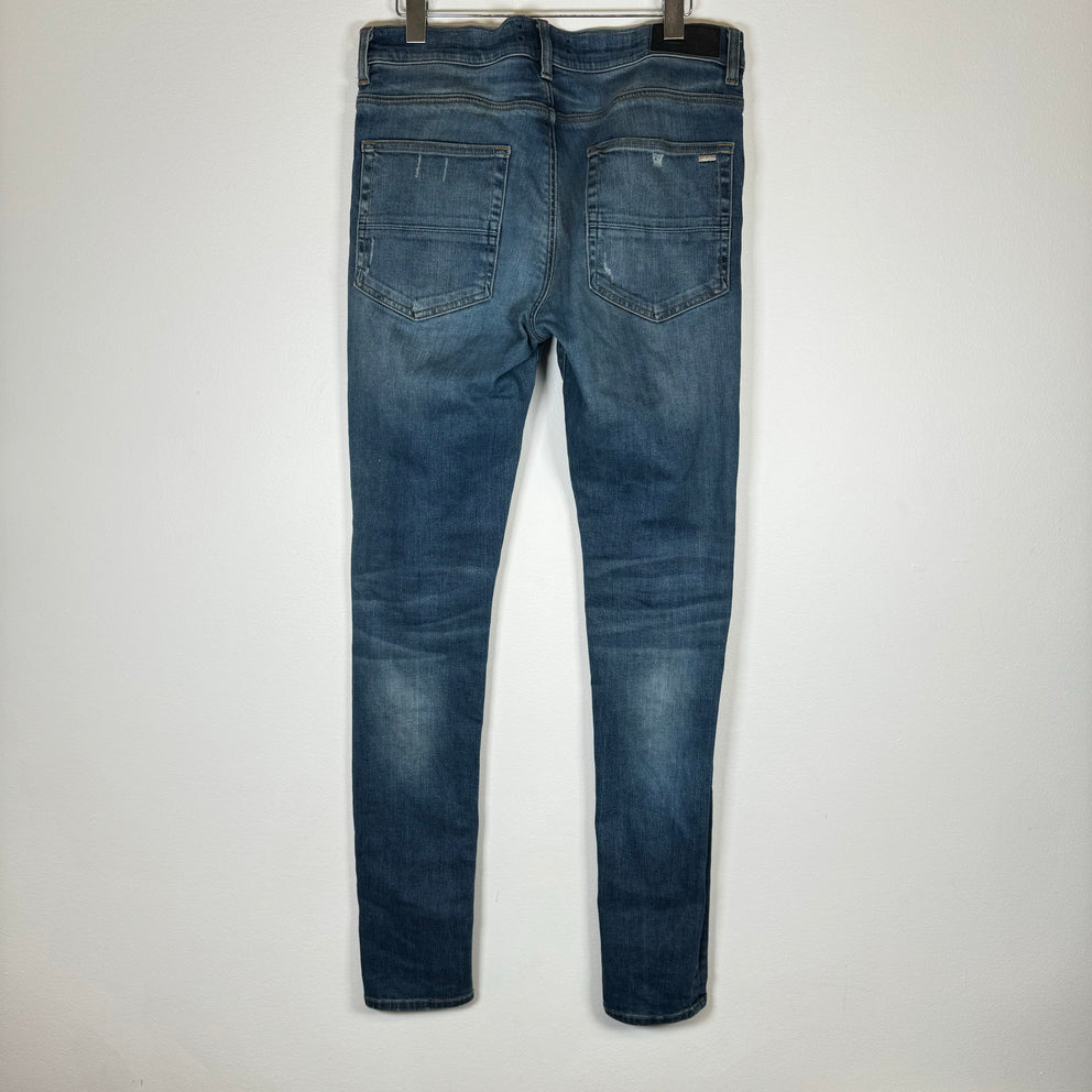 Amiri Blue MX1 Distressed Denim Jeans Size 34