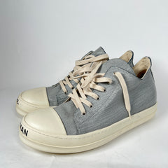 Rick Owens Waxed Silver Sub-Human Low-Top Ramones Size 42
