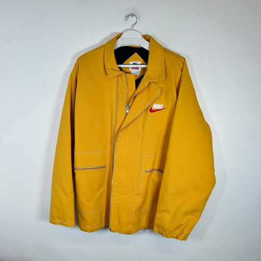 Supreme x Nike Yellow Double Zip Quilted Work Jacket Size XXL