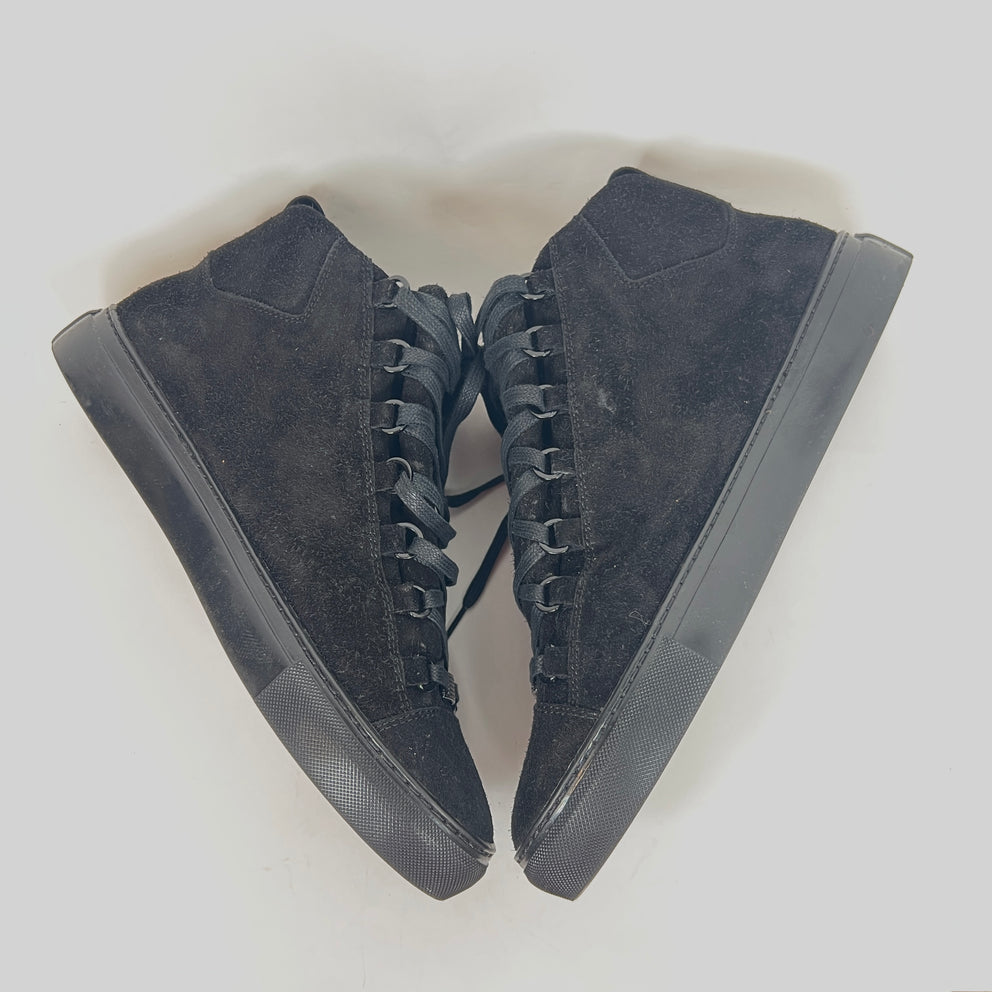 Balenciaga Black Suede Arena Sneakers Size 42
