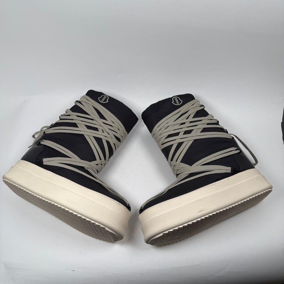 Rick Owens x Moncler Big Rock Megalace Black Boots Size 42