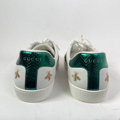Gucci White Bees & Stars Embroidered Ace Sneaker Size GG 9.5