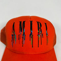 Amiri Paint Drip Logo Orange Trucker