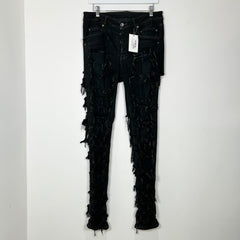 Rick Owens Tyrone Thrashed Ripped Jeans Black Size 32
