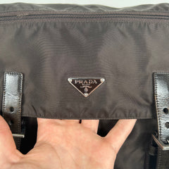 Prada Brown Messenger Buckle Bag