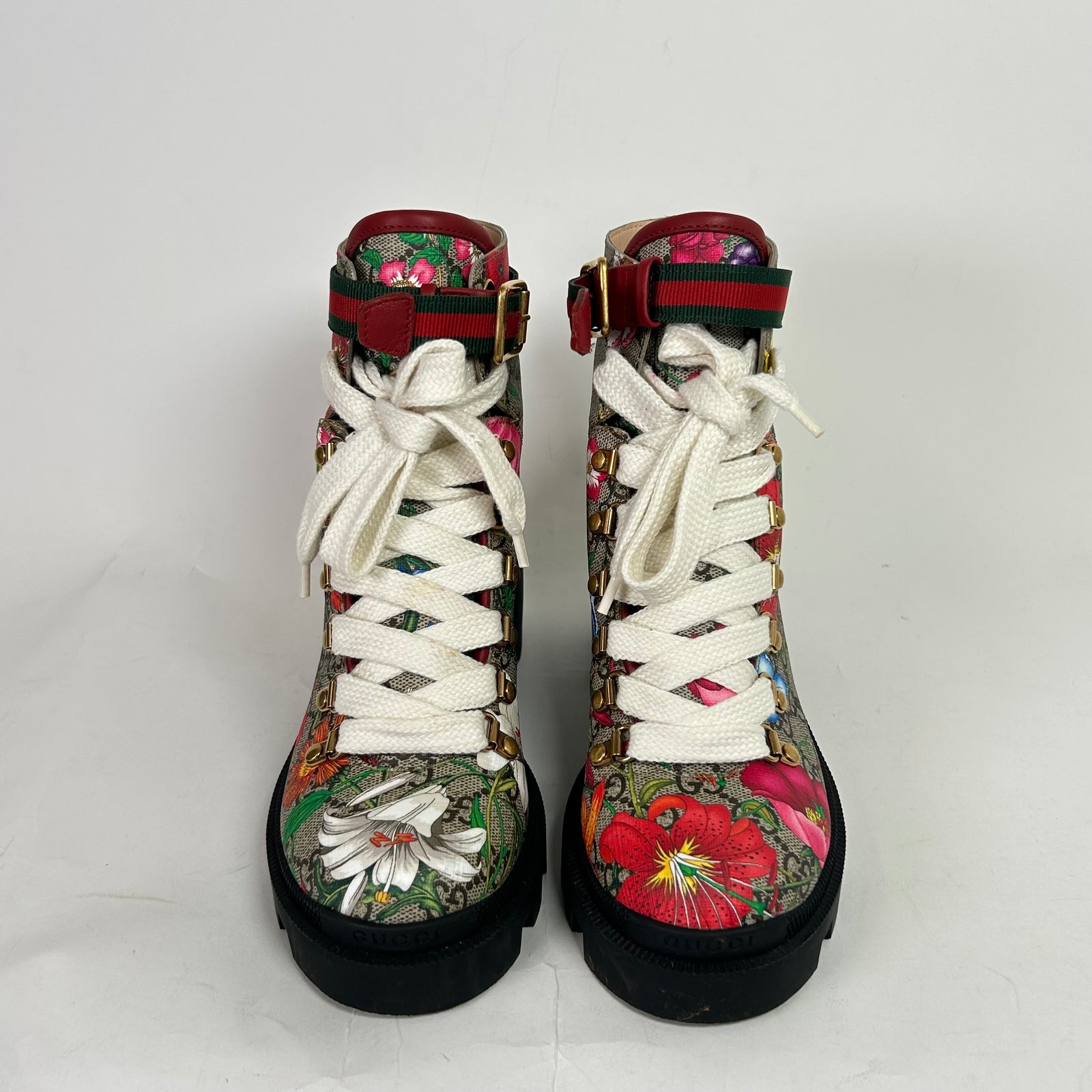 Gucci GG Monogram Flora Ankle Boots