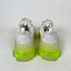 Balenciaga White/Neon Triple S Sneaker Size 38
