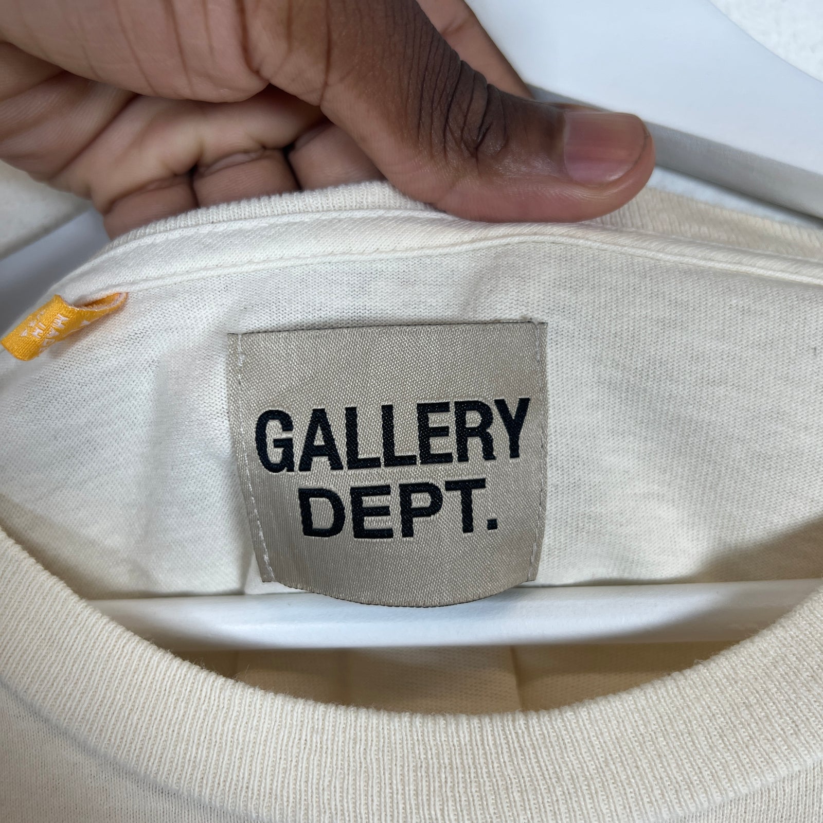 Gallery Dept Cream/Orange French Logo T-Shirt Size XL