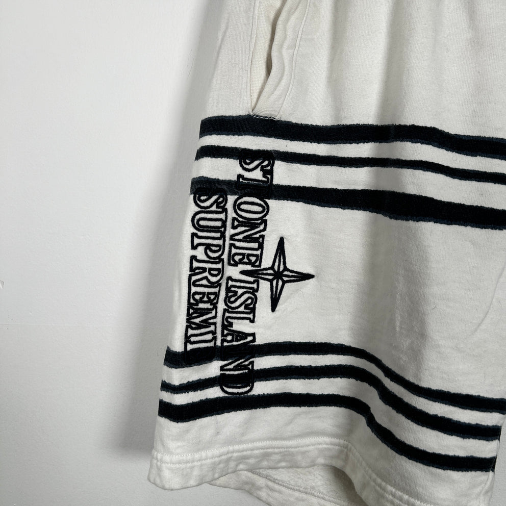 Stone Island x Supreme Blue Stripped Shorts Size S