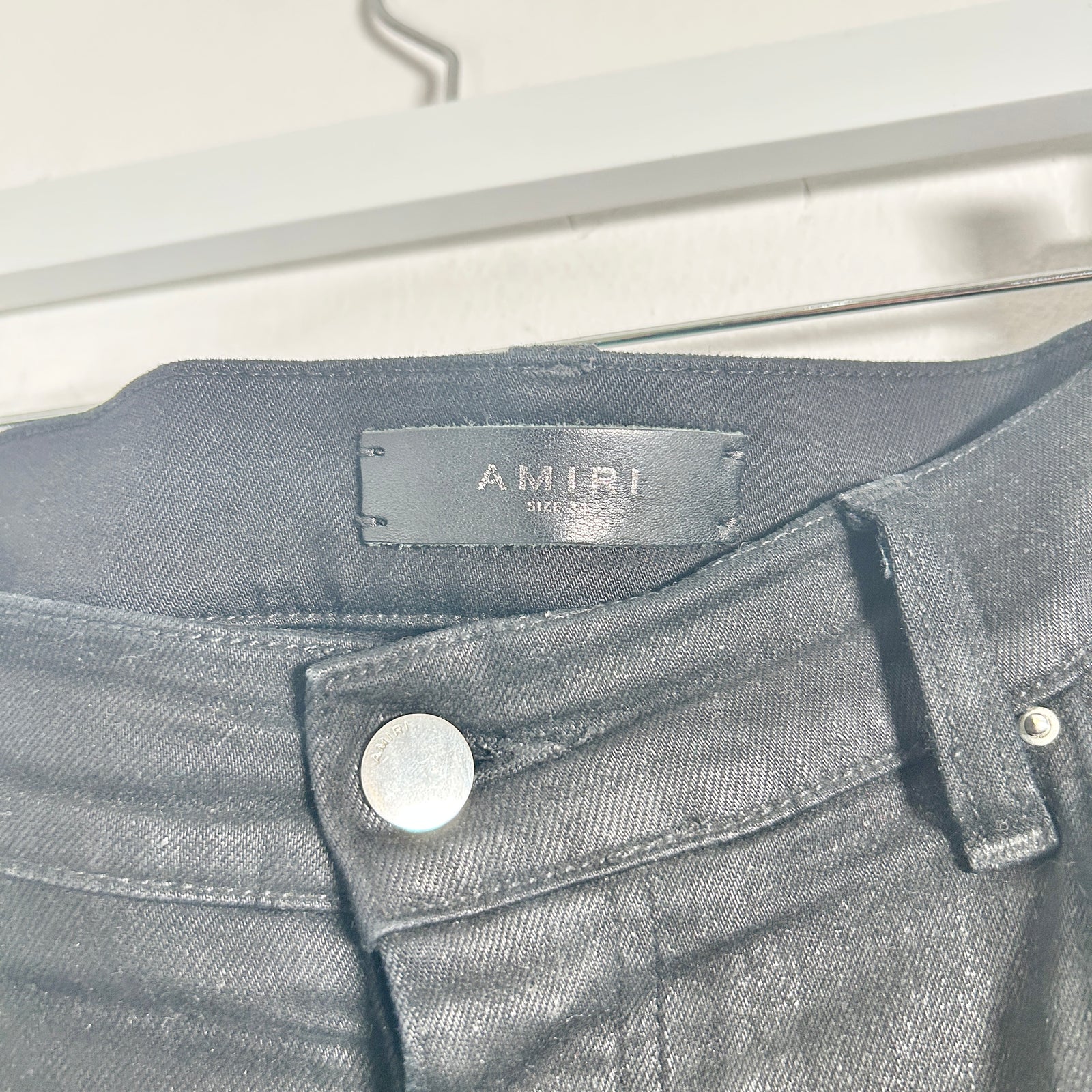 Amiri Black Thigh Logo Jeans Size 34