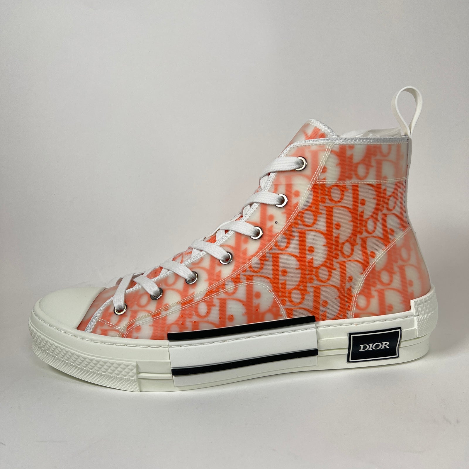 Dior B23 Orange Oblique High-Top Sneaker Size 43