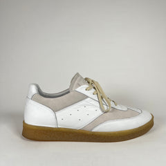 MM6 White Calf-Leather Low Top Sneakers Size 45