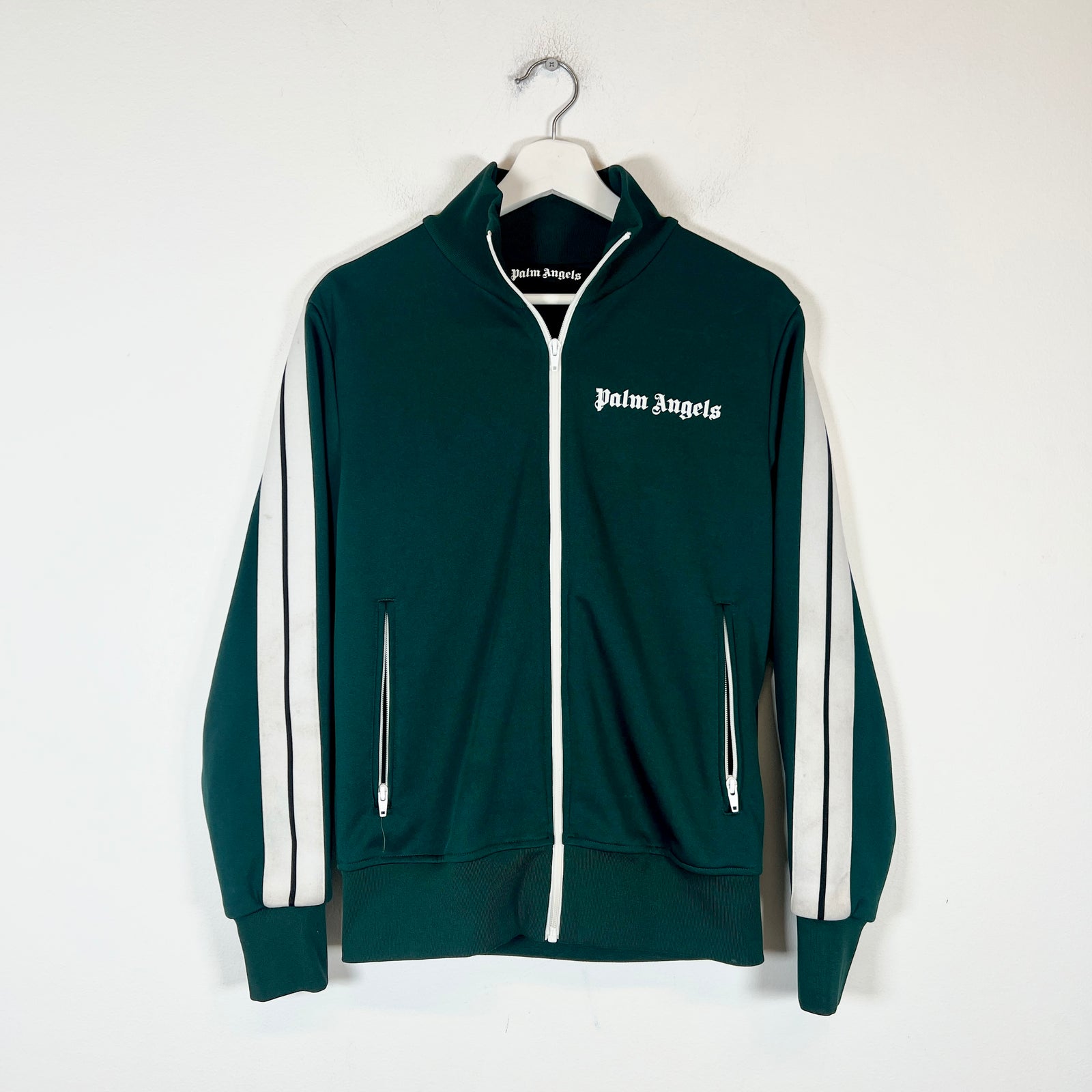 Palm Angels Green Logo Track Jacket Size S