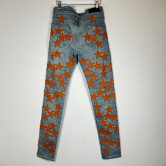Amiri Chemist Orange Star Patch Jeans Size 31
