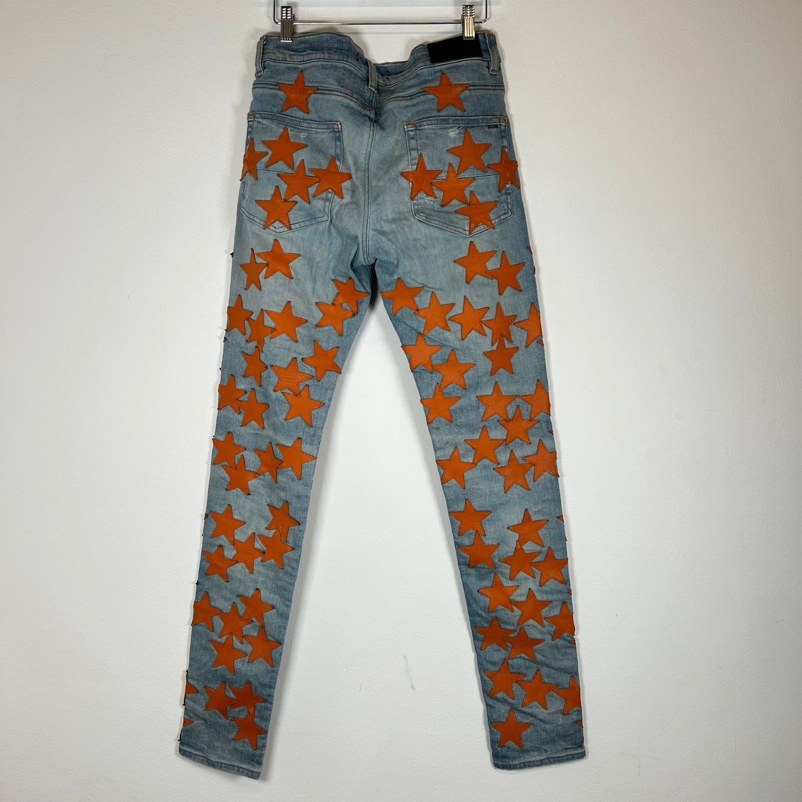 Amiri Chemist Orange Star Patch Jeans Size 31
