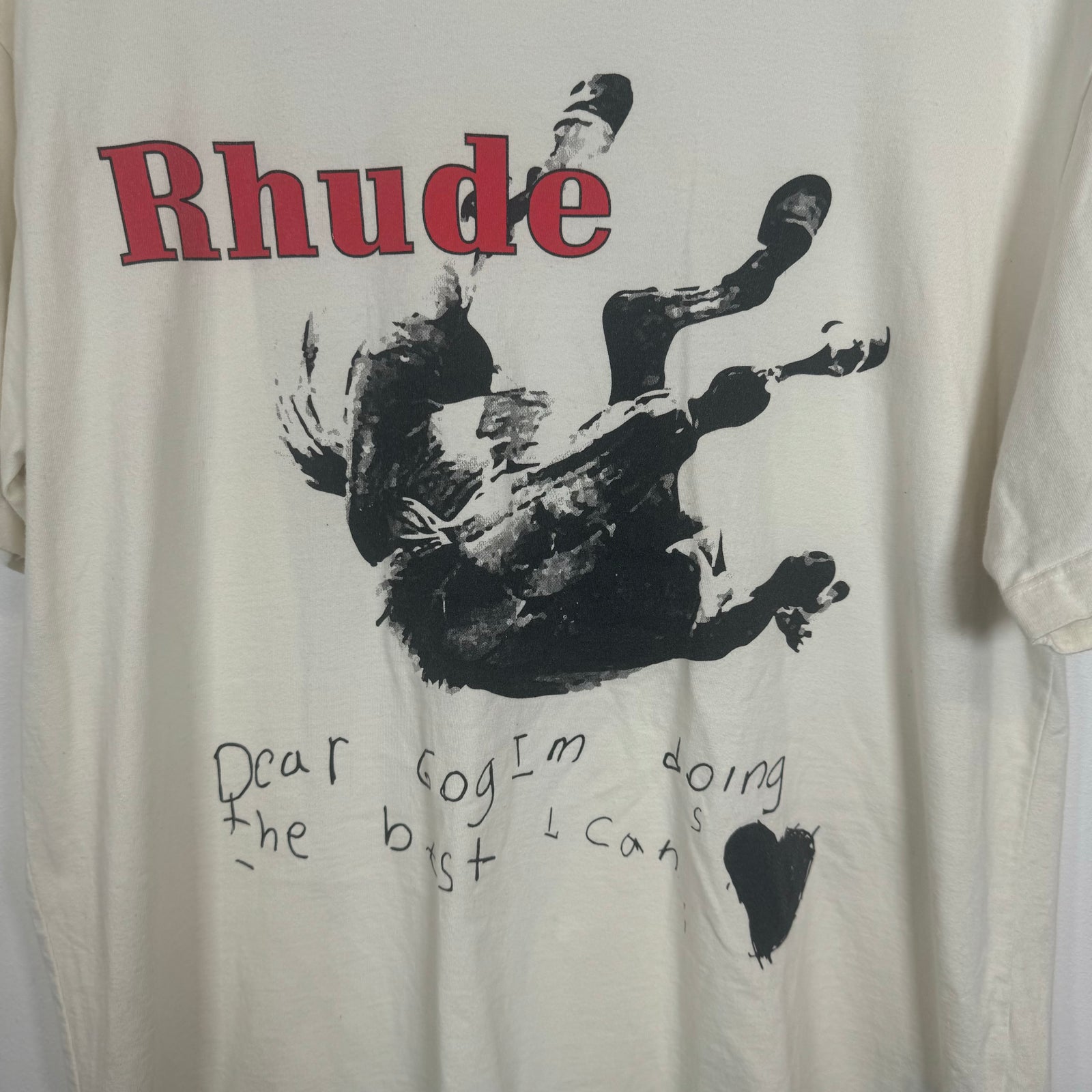 Rhude Cream 'Dear God' Tee Size M