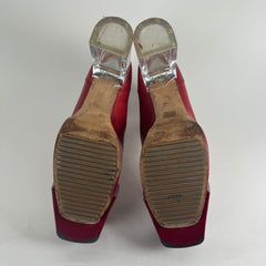 Rick Owens Kiss Heels Red Leather Size 44