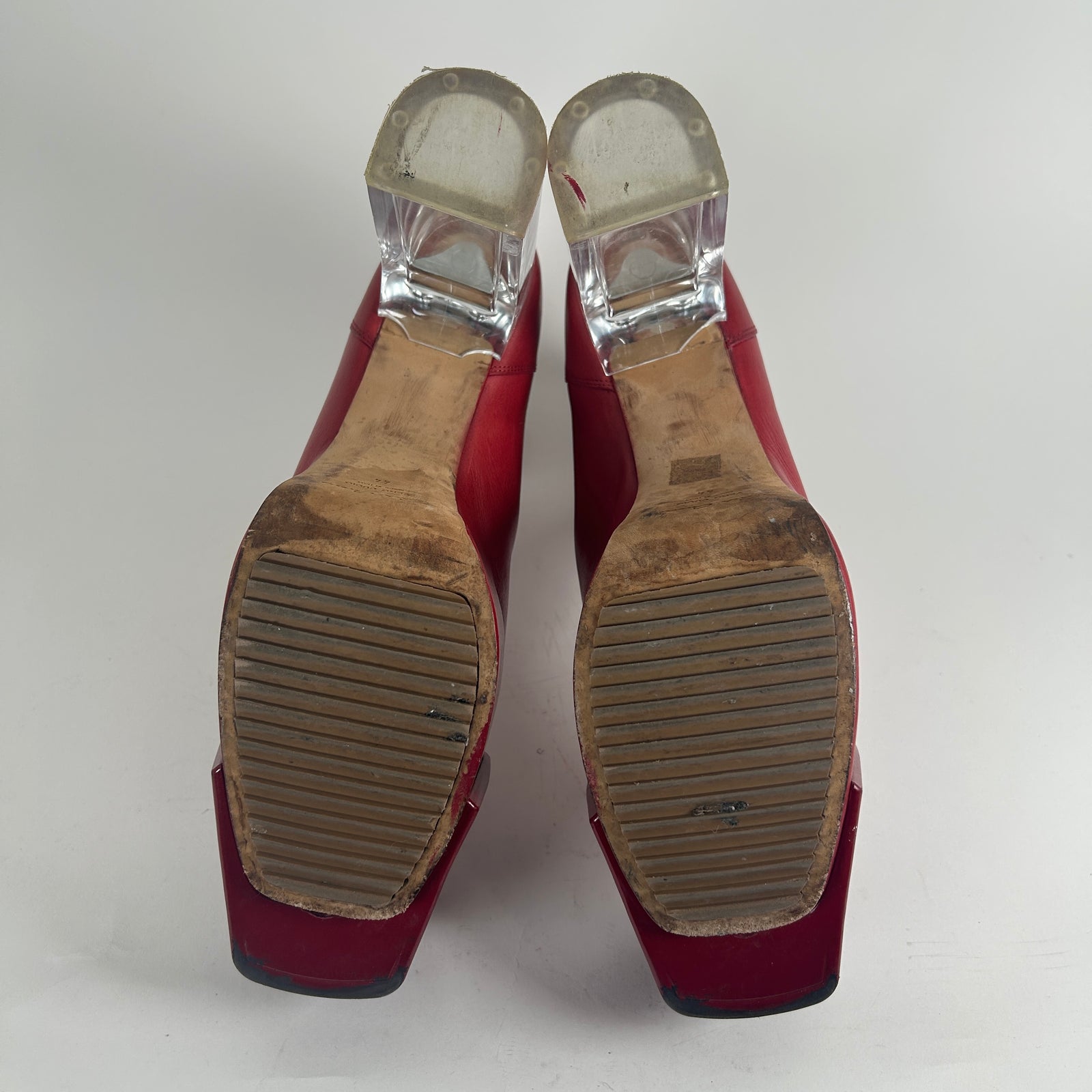 Rick Owens Kiss Heels Red Leather Size 44