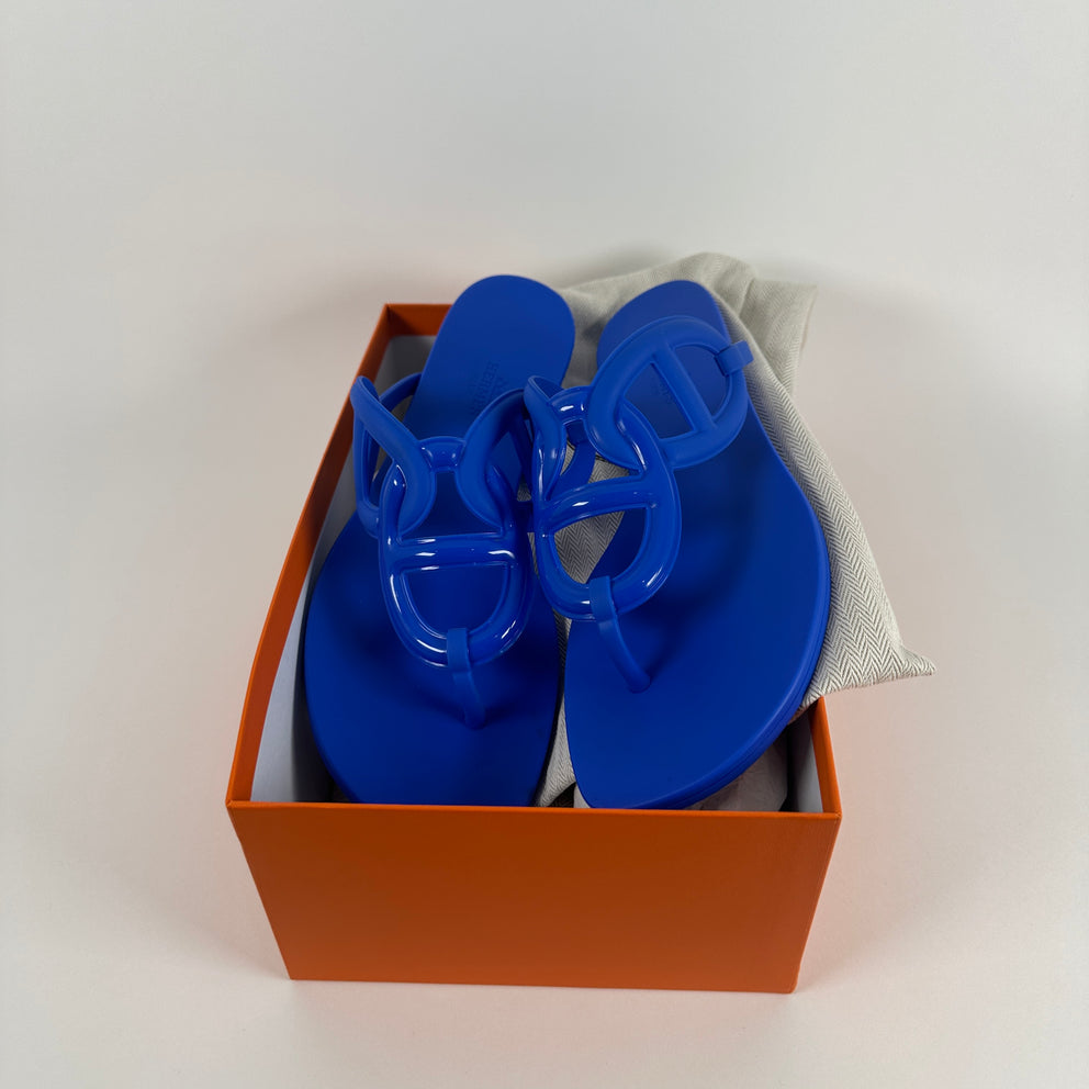 Hermes Egerie Blue Sandals Size 40