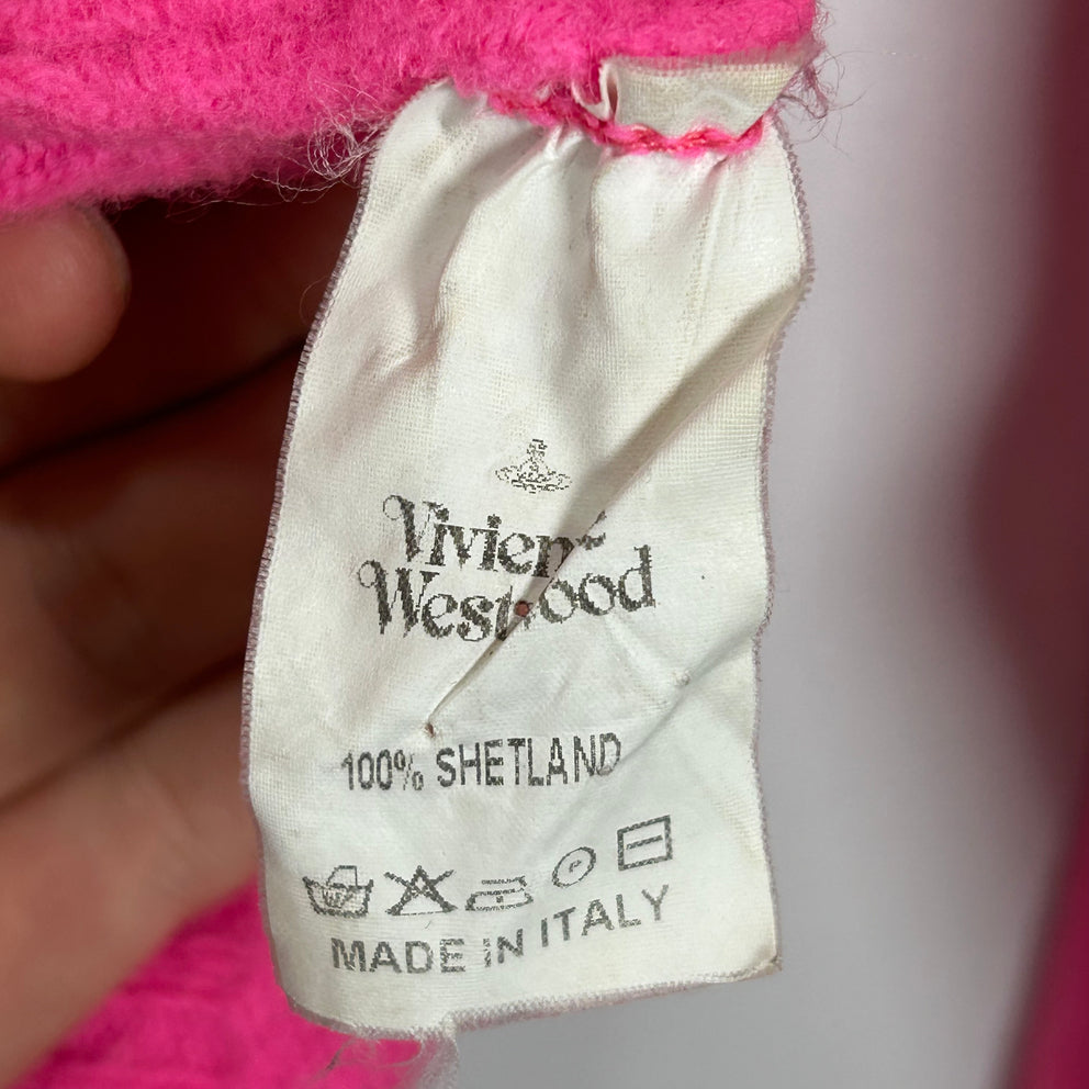 Vivienne Westwood Pink Graphic Knit Sweater Size M