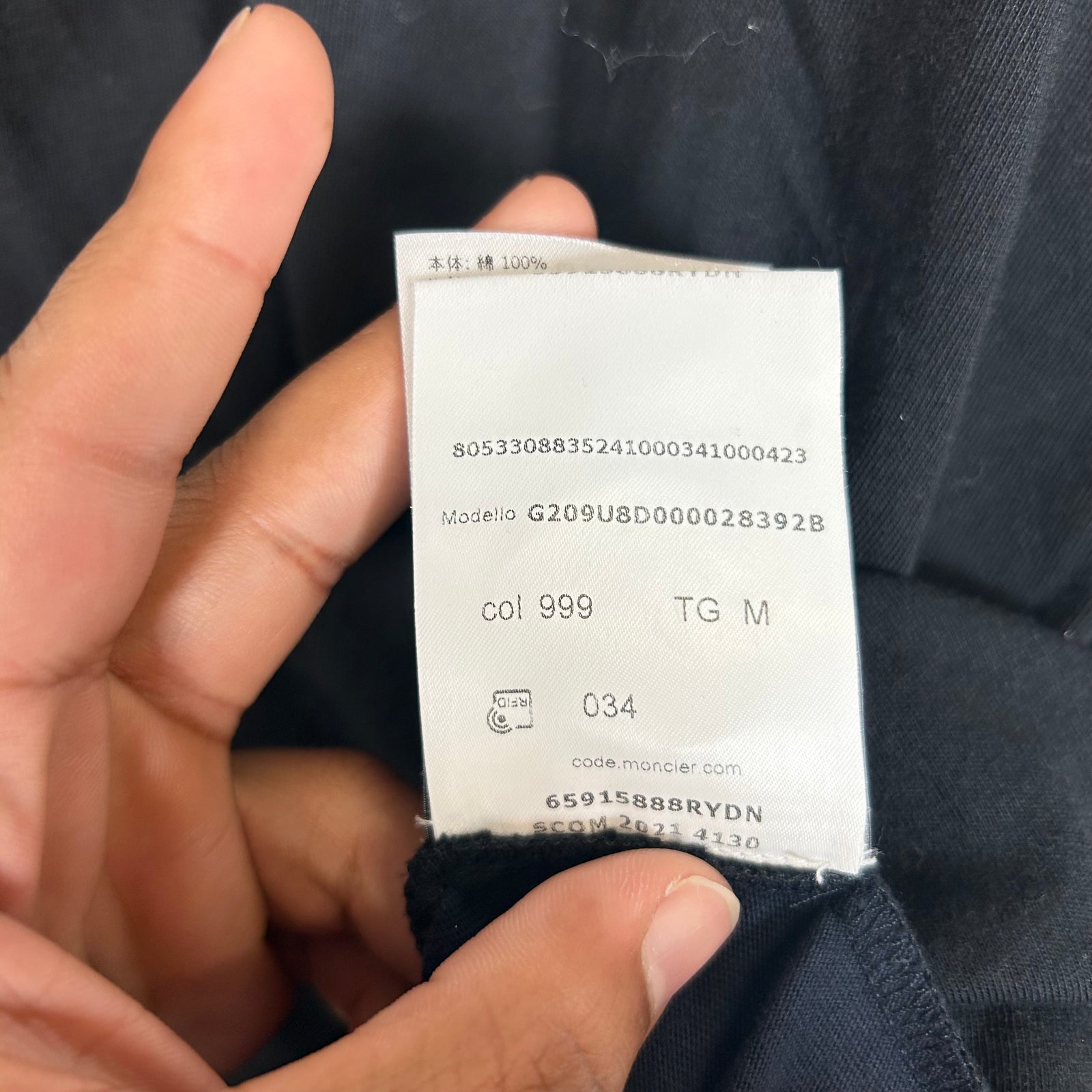 Moncler Genius x Fragment Black/Navy Longsleeve Size M