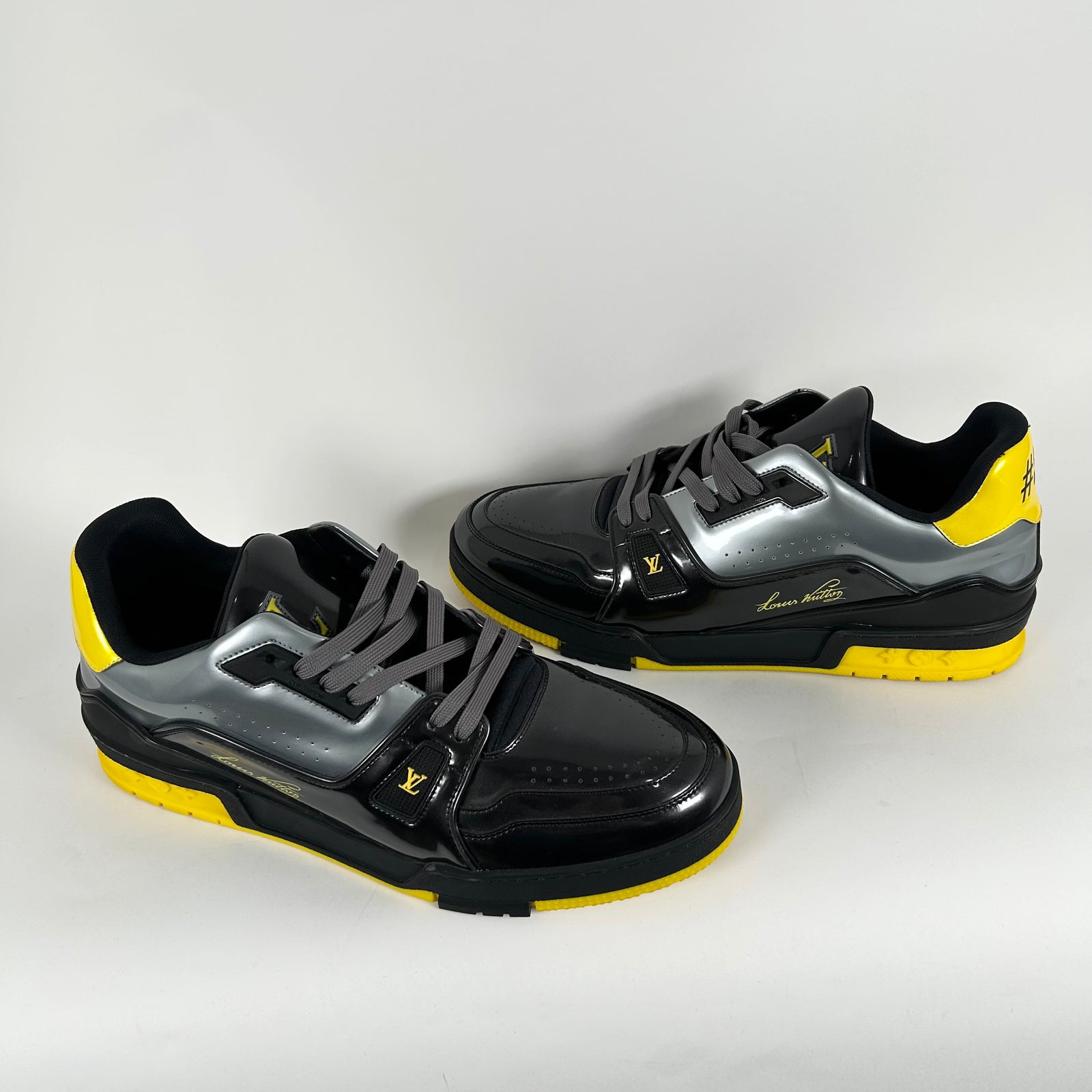 Louis Vuitton Trainers Patten Black & Gold Size 11