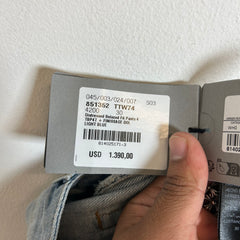 Balenciaga Lightwash Distressed Relaxed Fit Jeans Size 30