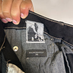 Rick Owens Waxed Crackled-Effect Bolan Bootcut Jeans