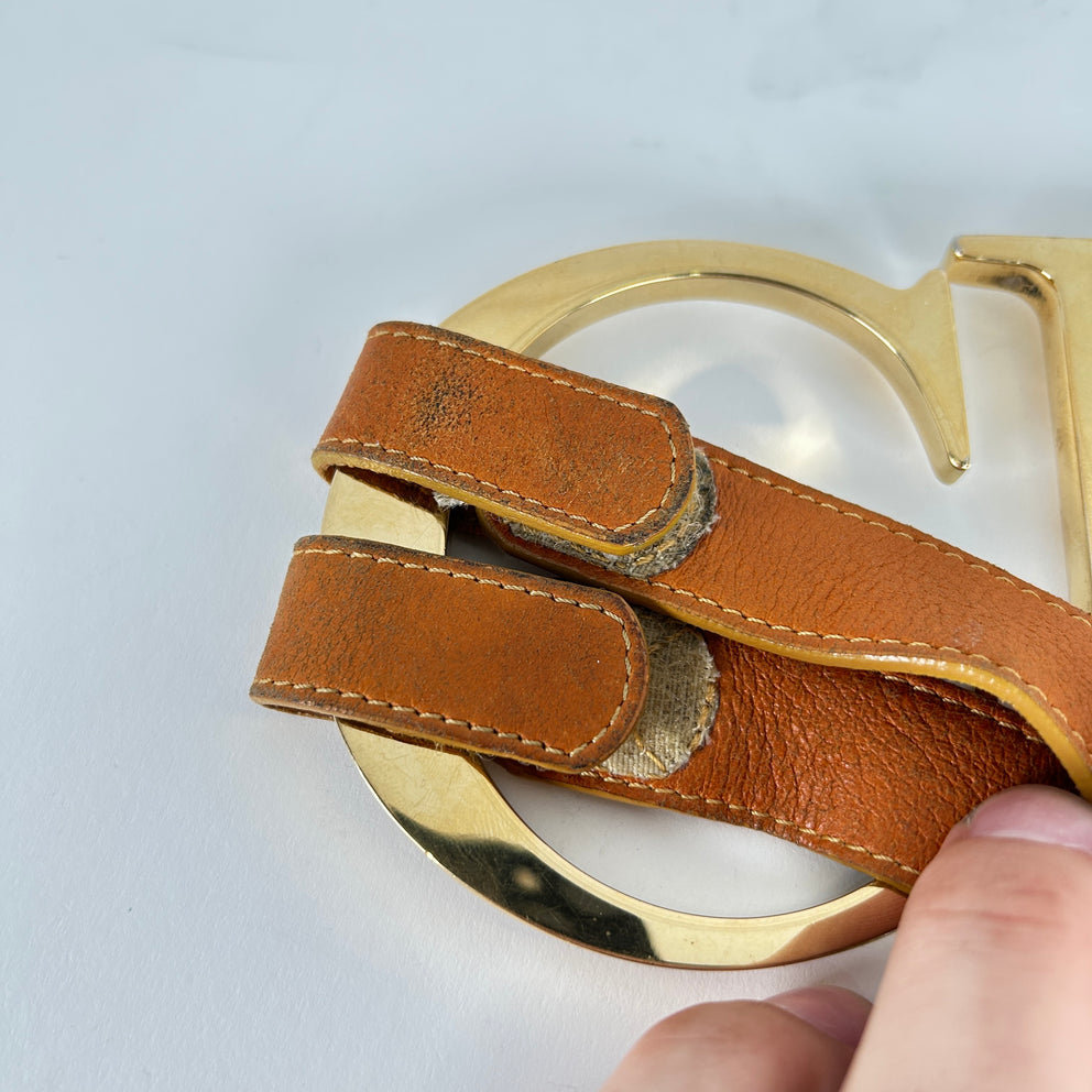 Christian Dior SS00 Gold 'CD' Jumbo Belt Size S