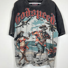 Godspeed Black Wash Chasing Aloha T-Shirt Size XL