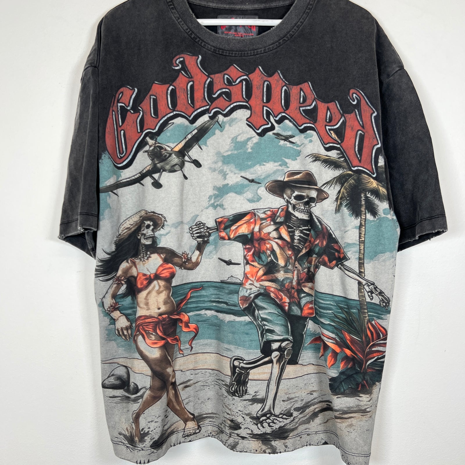 Godspeed Black Wash Chasing Aloha T-Shirt Size XL