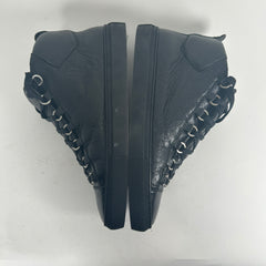 Balenciaga Black Leather 'Arena' Hightop Sneaker Size 9