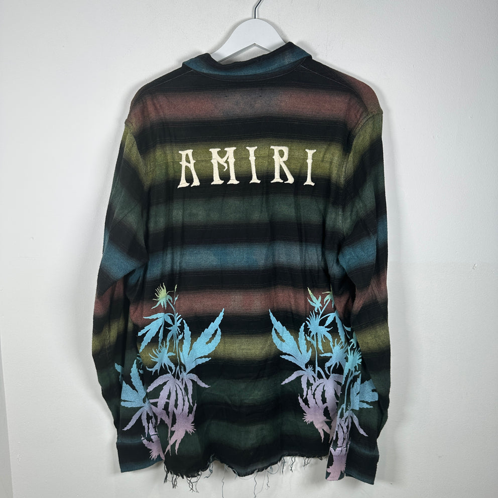 Amiri Striped 'Trees' Logo Flannel Shirt Size M