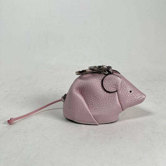 Loewe Pink Calfskin Mouse Charm Coin Purse