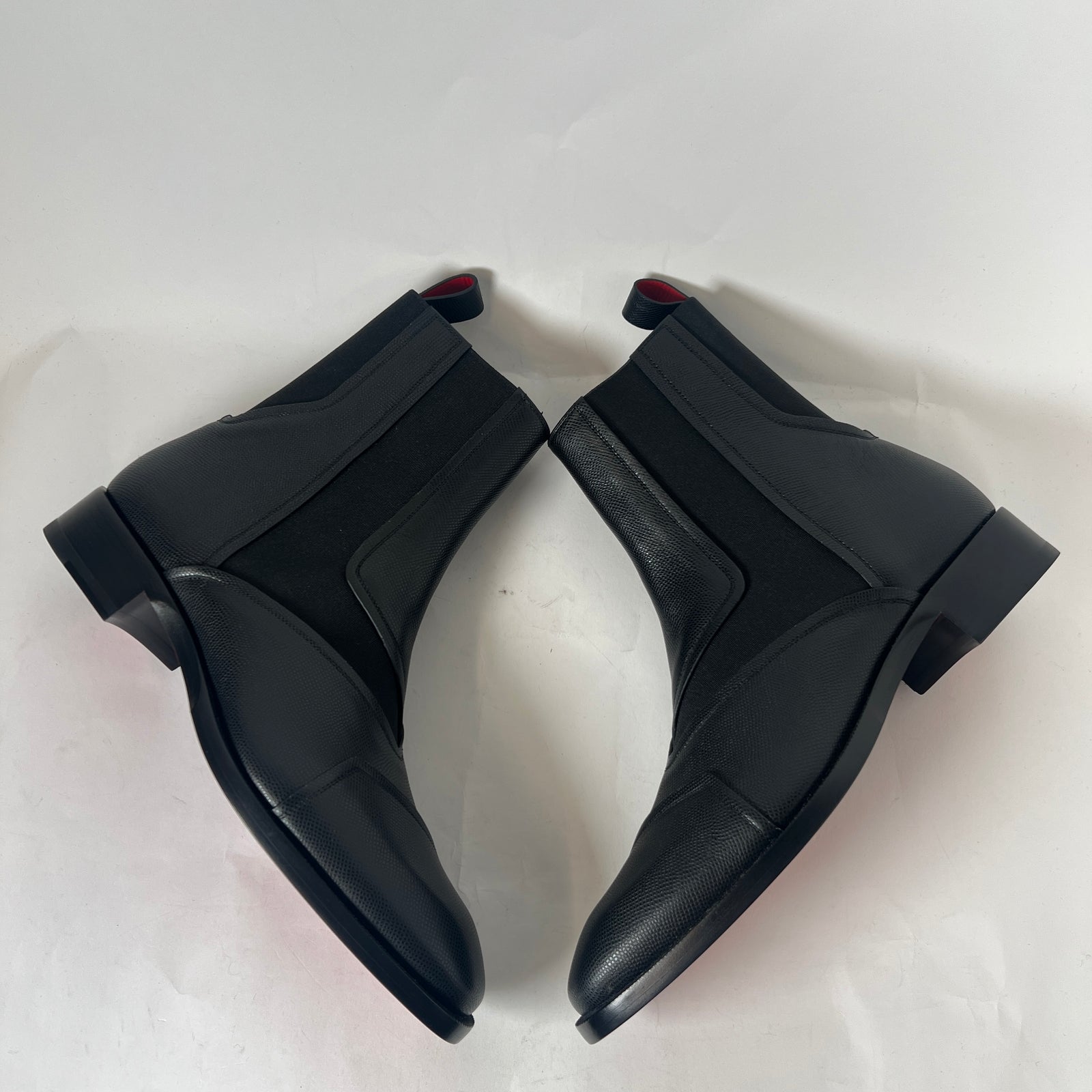 Christian Louboutin Black Boabi Leather Chelsea Boot Size 42