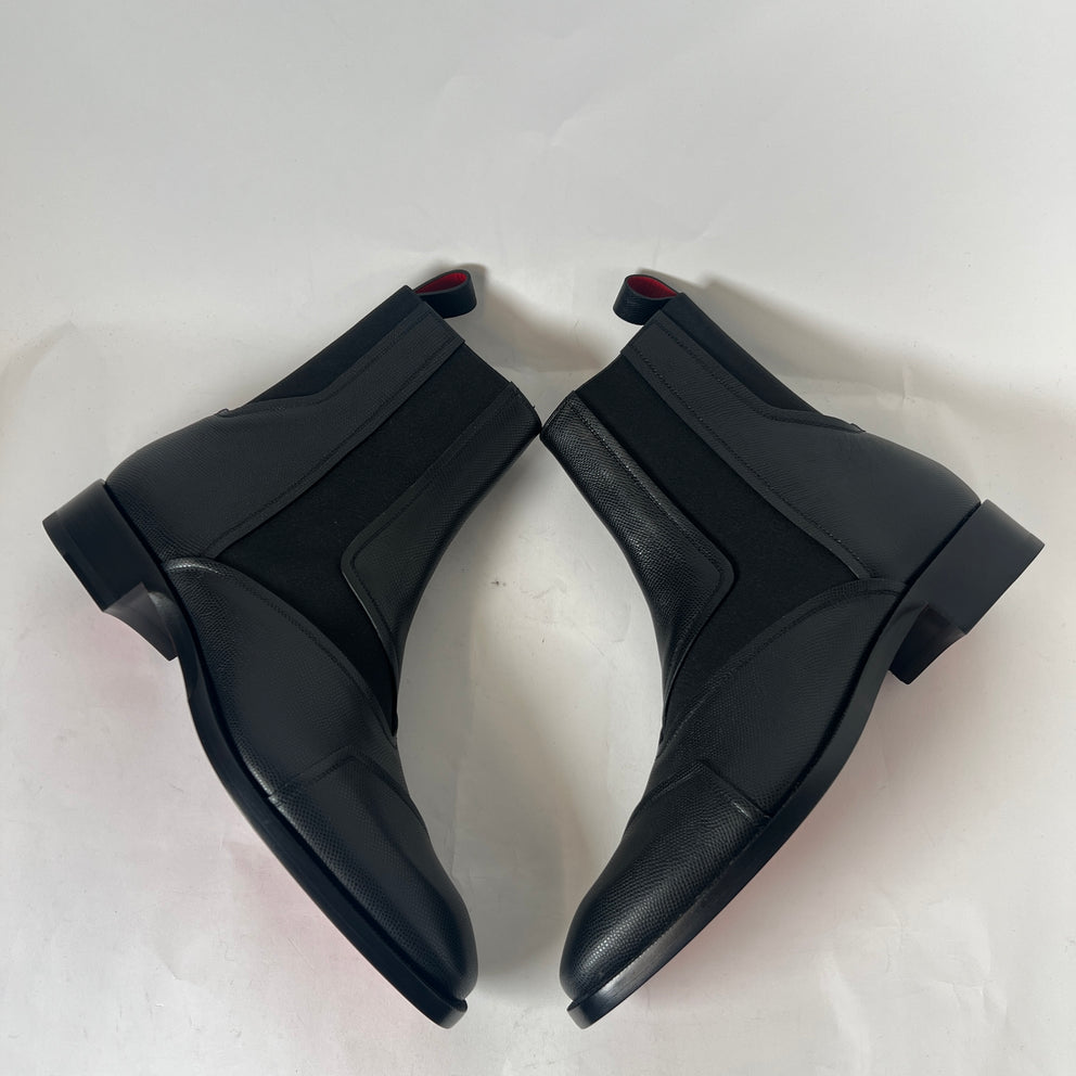Christian Louboutin Black Boabi Leather Chelsea Boot Size 42