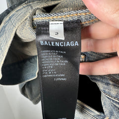 Balenciaga Denim 'Rhinestone Scribble' Jacket Size 2
