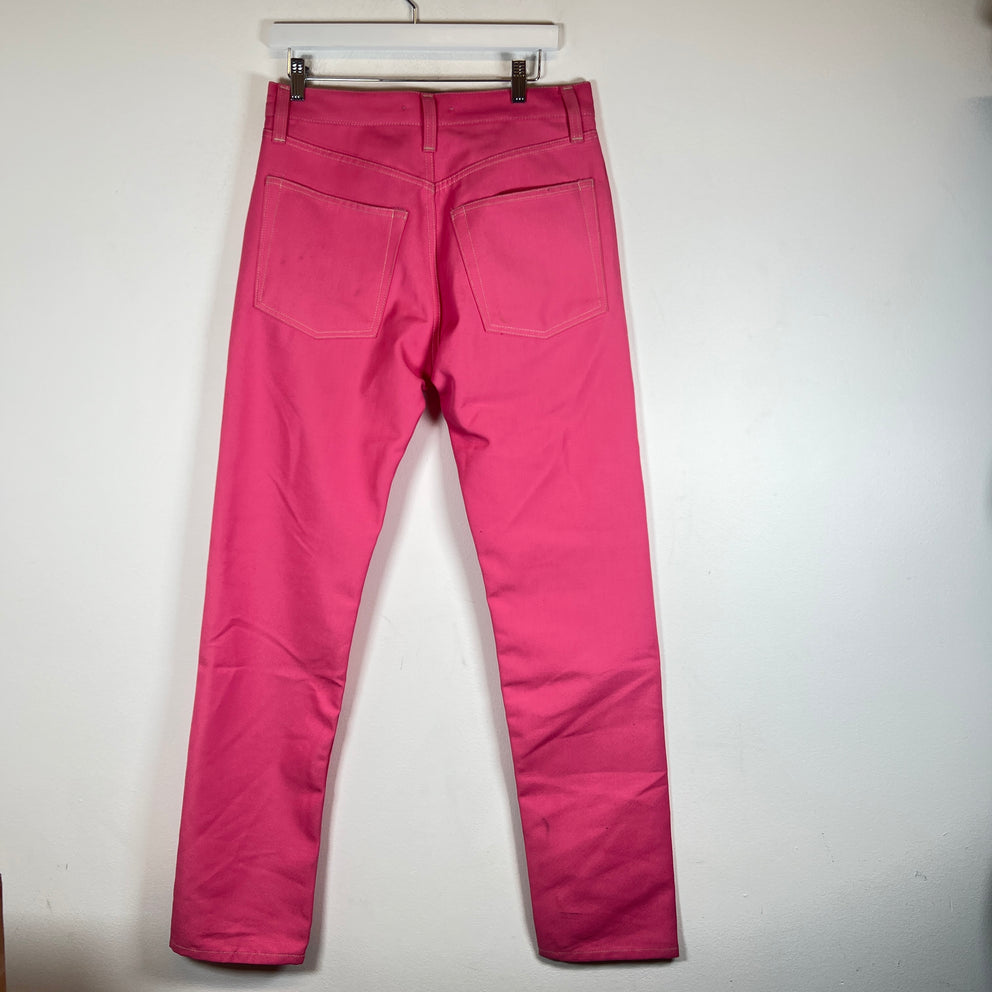 Helmut Lang Pink Slim-Fit Denim Jeans Size 28