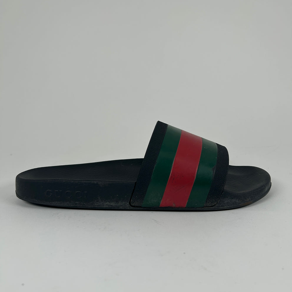 Gucci Black Classic Slides Size 10