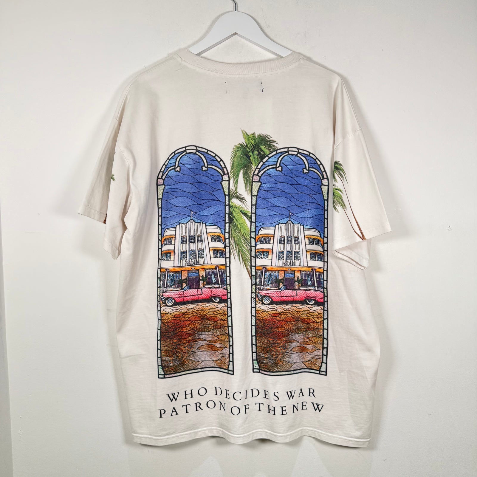 Who Decides War Miami Stained Glass T-Shirt Size XXL