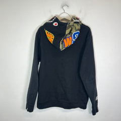 Bape Black ABC Camo Shark Head Full-Zip Hoodie Size XL