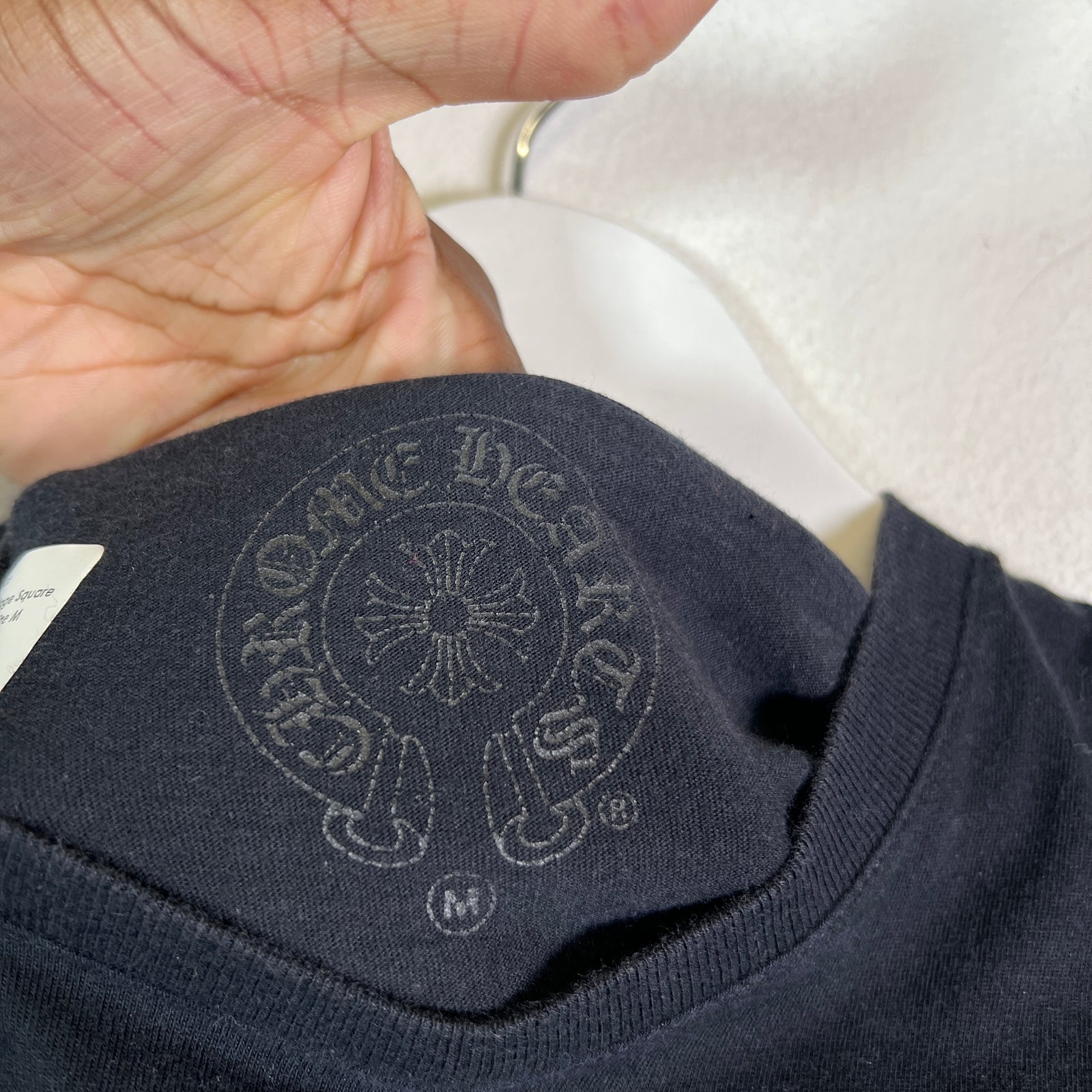 Chrome Hearts Black/Silver Vintage Square Cross Cemetery Pocket T-Shirt Size M
